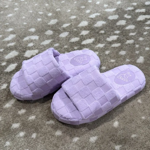 Art Class Little Girls Purple Woven Slide Slippers. Size M (2/3) - Picture 8 of 9